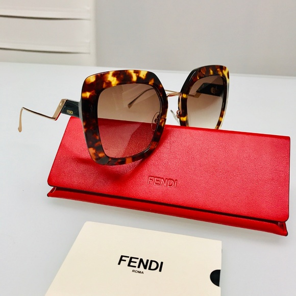 NWT Fendi 0317/S-0086/HA Dark Havana Sunglasses - Picture 3 of 6